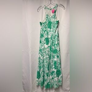 Lilly Pulitzer Green and White Floral Maxi Dress